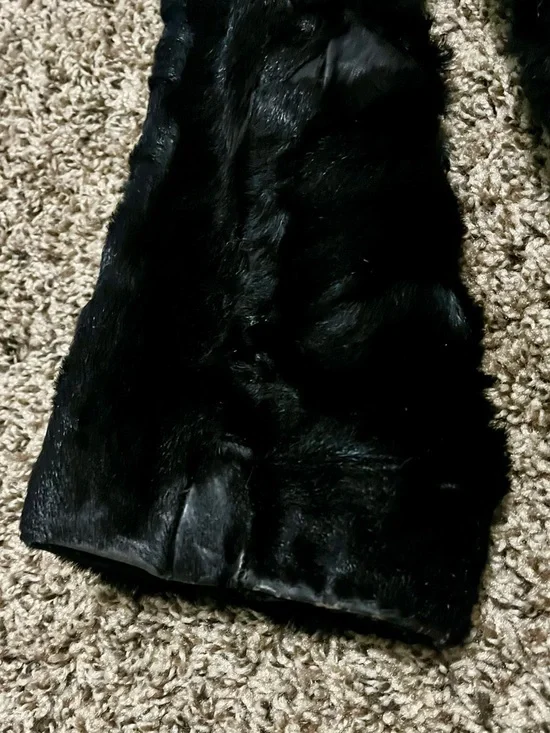 Vintage Black Fur Coat Hip Length Lined Custom Made - Picture 4 of 12